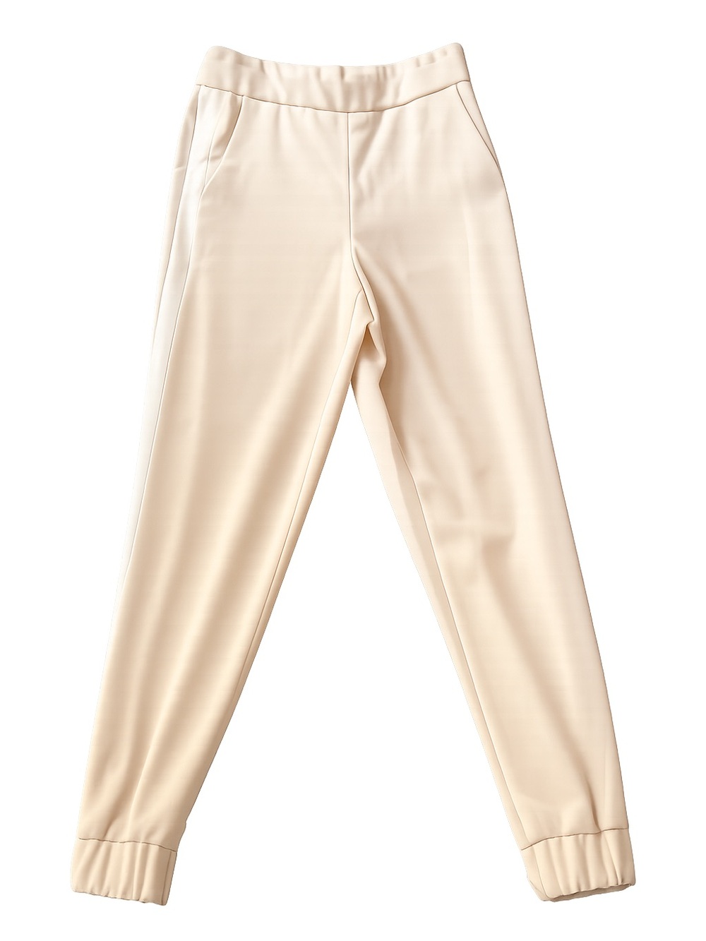 Alice + Olivia Classics Cream Jogger Pants XS | Tapered Pull-On Career Casual